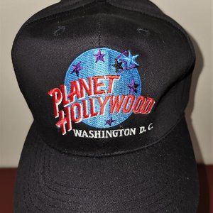 VINTAGE PLANET HOLLYWOOD 1995 TWILL BLACK SNAPBACK HAT CAP Washington DC